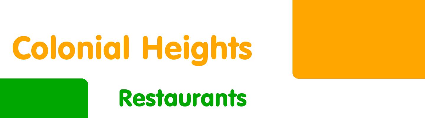 Best restaurants in Colonial Heights - Rating & Reviews